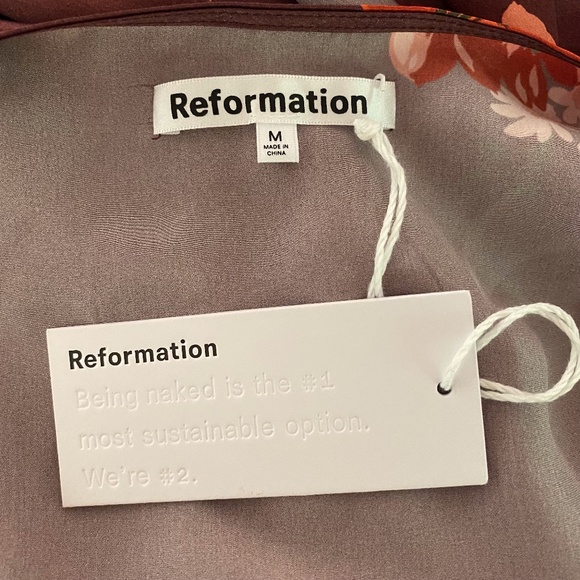 NEW Reformation Merrick Silk Dress Azusa Medium - Picture 8 of 17